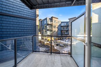 Private balcony space at 128 on state apartments in kirkland, wa 98033